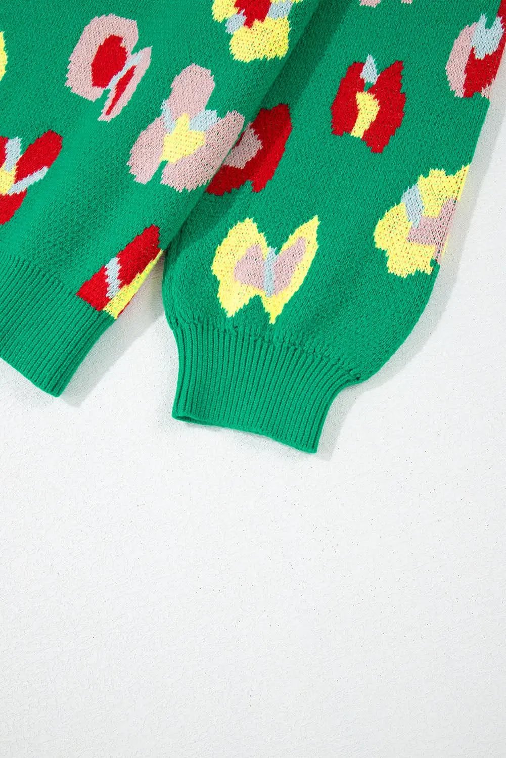 Plus size green floral sweater - Love Salve